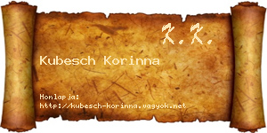 Kubesch Korinna névjegykártya